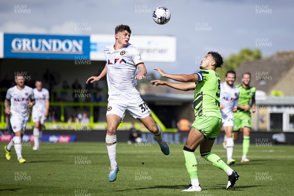 190823 - Forest Green Rovers v Newport County - Sky Bet League 2 - Seb Palmer-Houlden of Newport County in action against Dominic Bernard of Forest Green Rovers