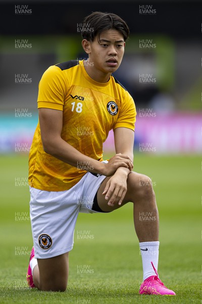 190823 - Forest Green Rovers v Newport County - Sky Bet League 2 - Kiban Rai of Newport County during the warm up