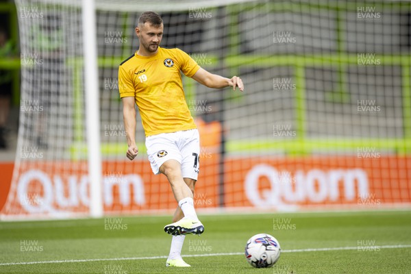 190823 - Forest Green Rovers v Newport County - Sky Bet League 2 - Shane McLoughlin of Newport County during the warm up