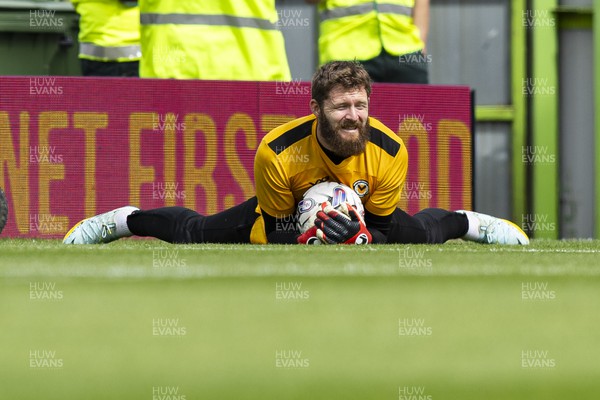 190823 - Forest Green Rovers v Newport County - Sky Bet League 2 - Newport County goalkeeper Jonathan Maxted during the warm up