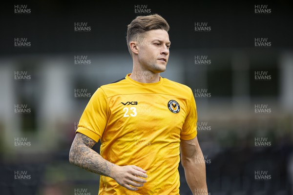 190823 - Forest Green Rovers v Newport County - Sky Bet League 2 - James Clarke of Newport County during the warm up