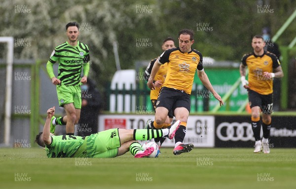 230521 - Forest Green Rovers v Newport County - SkyBet League Two Play off Semi-Final, Second Leg - Jordan Moore-Taylor of Forest Green Rovers challenges Matty Dolan of Newport County