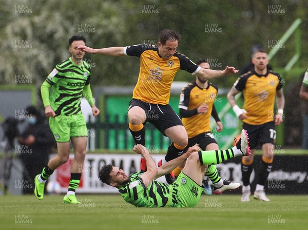 230521 - Forest Green Rovers v Newport County - SkyBet League Two Play off Semi-Final, Second Leg - Jordan Moore-Taylor of Forest Green Rovers challenges Matty Dolan of Newport County