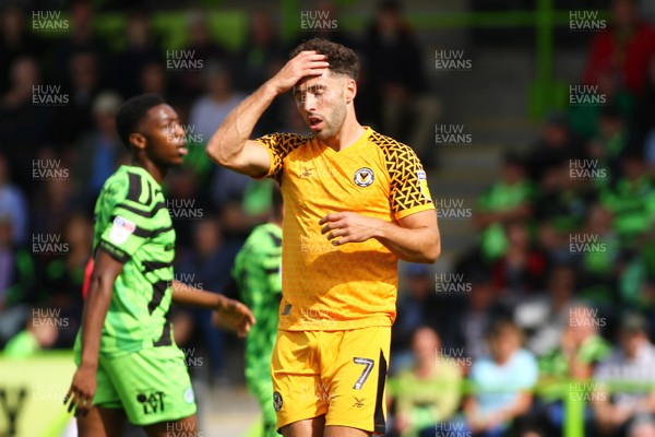 310819 - Forest Green Rovers v Newport County - EFL SkyBet League 2 - Robbie Willmott of Newport County sees his shot turned away for a corner 