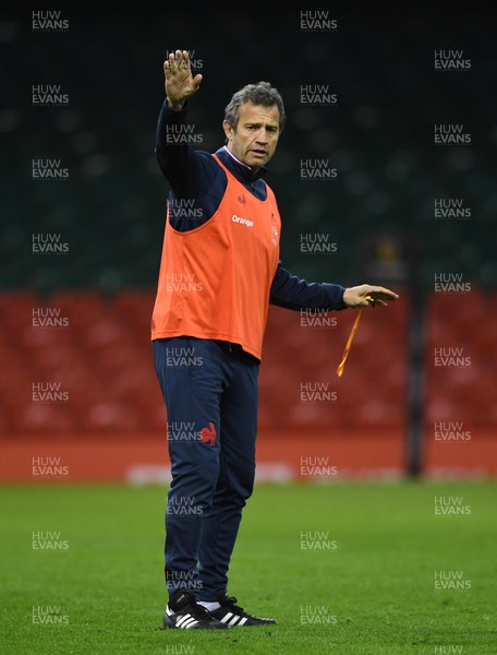 210220 - France Rugby Training - France head coach Fabien Galthie during training