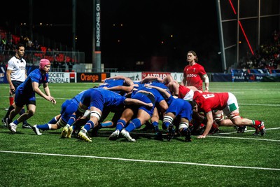 190323 - France U20 v Wales U20, U20 6 Nations Championship - Wales force a scrum close to the line