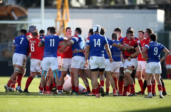 030219 - France U20s v Wales U20s - U20s 6 Nations Championship - Things boil over between the teams