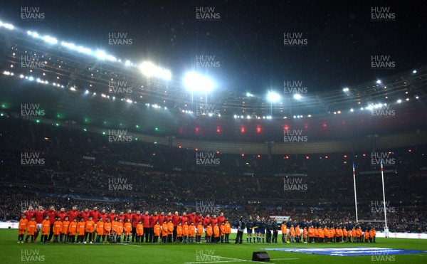 010219 - France v Wales - Guinness 6 Nations 2019 - Wales and France during anthems