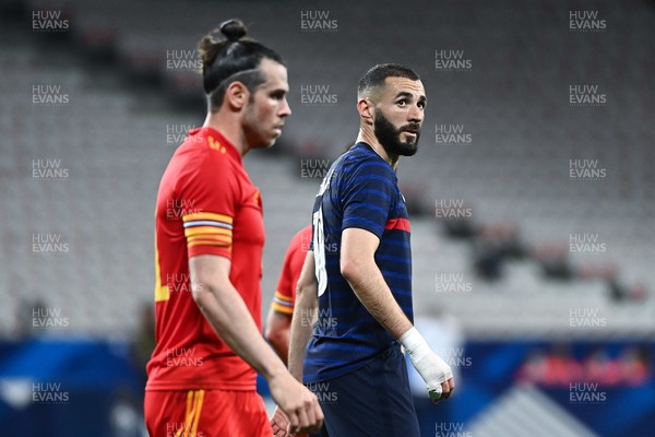 020621 - France v Wales - International Friendly - Gareth Bale of Wales and Karim Benzema of France 