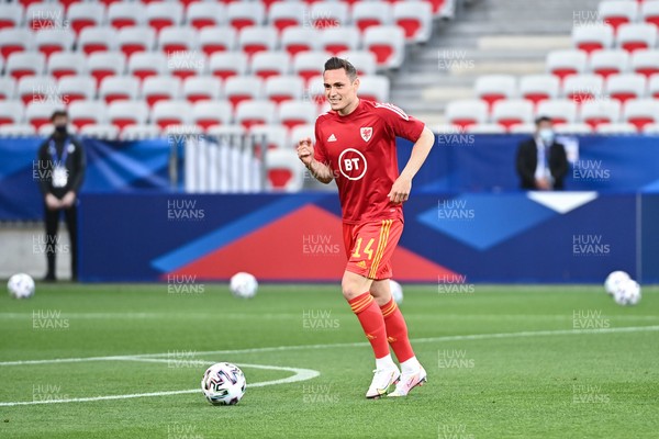 020621 - France v Wales - International Friendly - Connor Roberts of Wales warms up