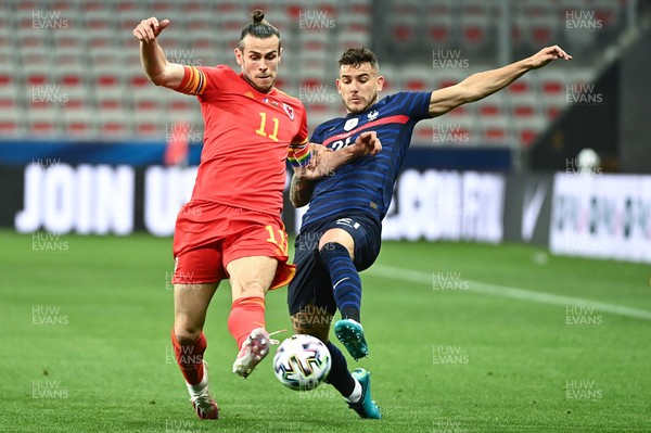 020621 - France v Wales - International Friendly - Gareth Bale of Wales  and Lucas Hernandez of France