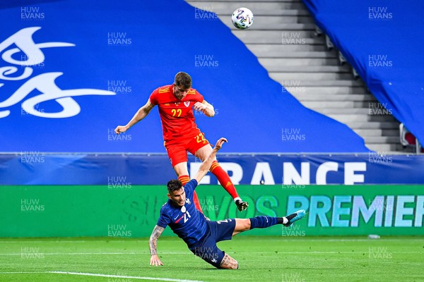 020621 - France v Wales - International Friendly - Lucas Hernandez of France and Chris Mepham of Wales 
