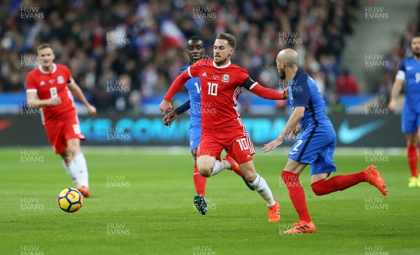 101117 - France v Wales - International Friendly - Aaron Ramsey of Wales pushes towards the box
