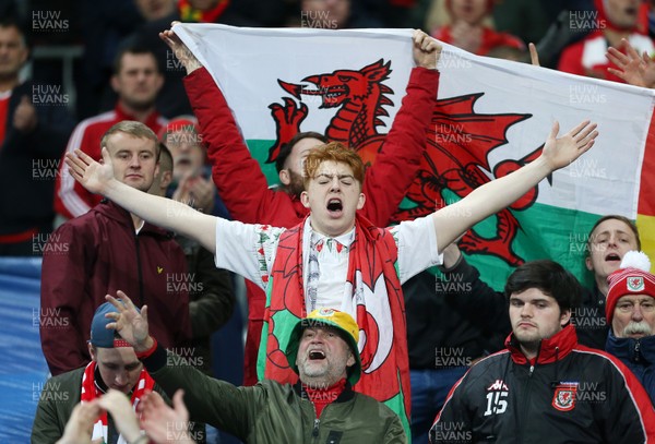 101117 - France v Wales - International Friendly - A Wales fan sings during the game
