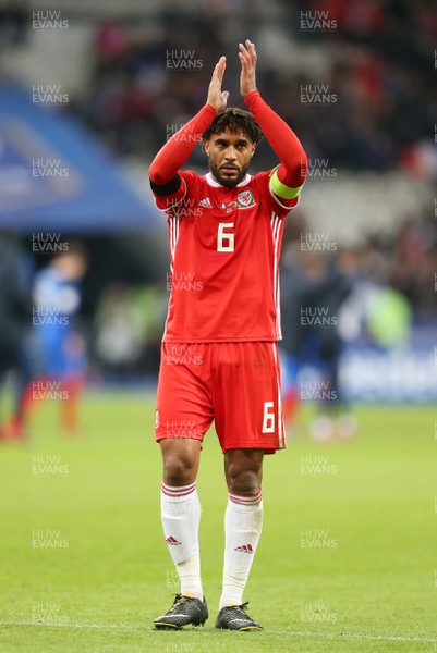 101117 - France v Wales - International Friendly - Ashley Williams of Wales thanks the fans at full time