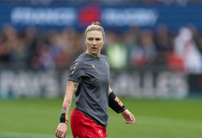 120425 - France v Wales, Guinness Women’s Six Nations 2025 - Keira Bevan of Wales during warm up
