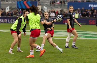 120425 - France v Wales, Guinness Women’s Six Nations 2025 - Keira Bevan of Wales during warm up