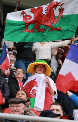 120425 - France v Wales, Guinness Women’s Six Nations 2025 - Wales fans at half time