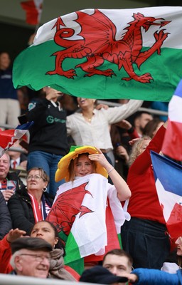 120425 - France v Wales, Guinness Women’s Six Nations 2025 - Wales fans at half time