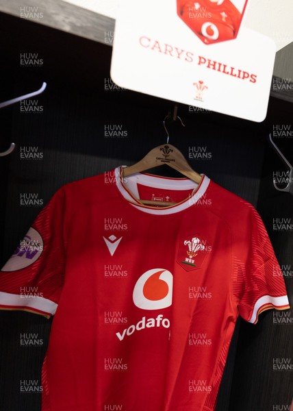 120425 - France v Wales, Guinness Women’s Six Nations 2025 - Wales Match shirts hang in the changing room