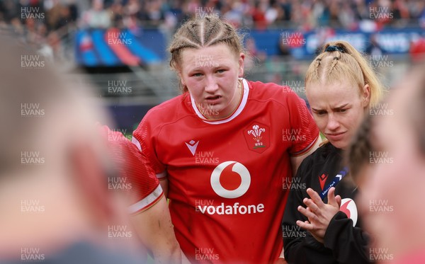 120425 - France v Wales, Guinness Women’s Six Nations 2025 - Alaw Prys of Wales at the end of the match