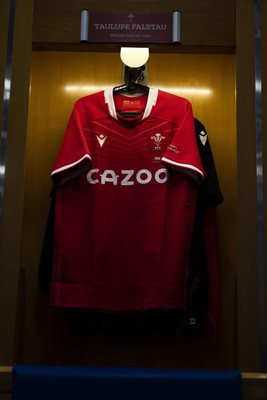 180323 - France v Wales - Guinness Six Nations - Taulupe Faletau of Wales jersey hangs in the dressing room on his 100th cap