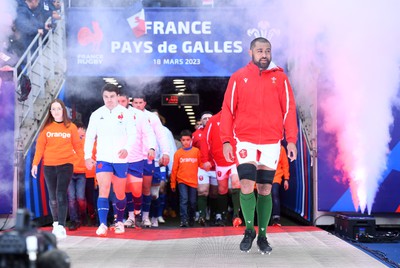 180323 - France v Wales - Guinness Six Nations - Taulupe Faletau of Wales walks out on his 100th cap