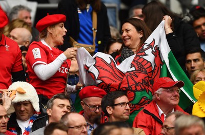 180323 - France v Wales - Guinness Six Nations - Wales supporters during the game