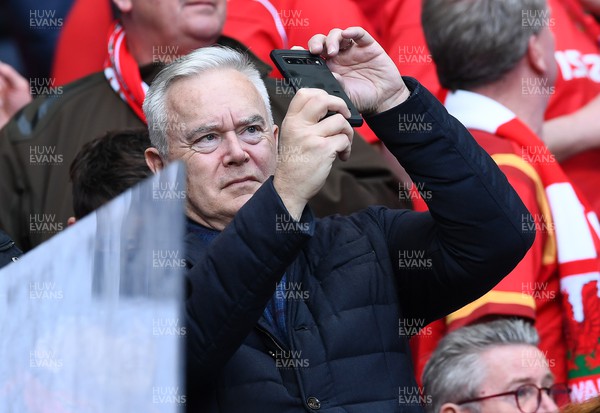 180323 - France v Wales - Guinness Six Nations - BBC News presenter Huw Edwards watches the game from the stands