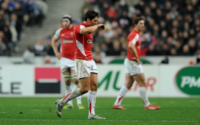 19.03.11 - France v Wales - RBS Six Nations 2011 - James Hook of Wales looks dejected after being shown a yellow card. 