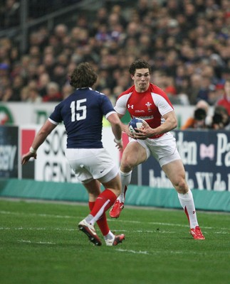19.03.11 France v Wales ... Wales George North takes on France's Vincent Clerc. 