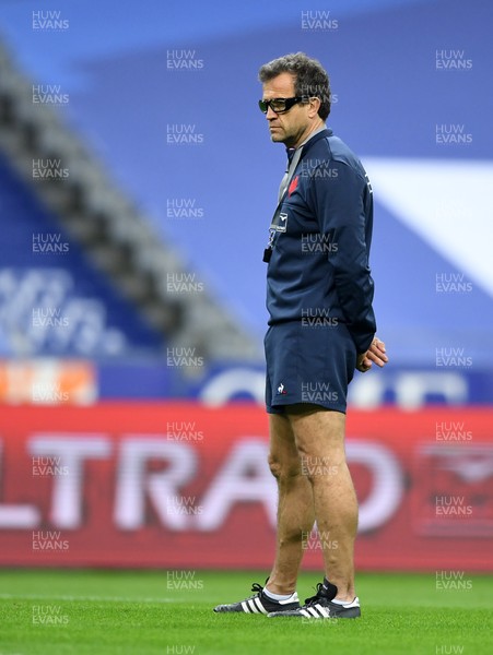 200321 - France v Wales - Guinness Six Nations - France head coach Fabien Galthie during the warm up