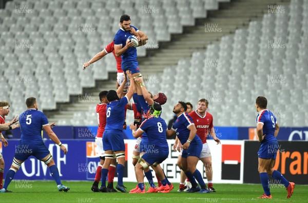 241020 - France v Wales - International Rugby Union - Charles Ollivon of France takes line out ball