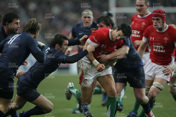 27.02.09 France v Wales... Wales' Mike Phillips is tackled by France's Morgan Parra. 