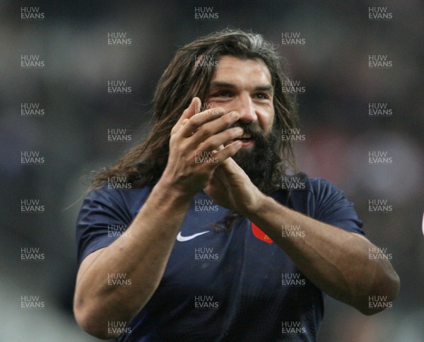 27.02.09 France v Wales... The joy of success...France's Sebastien Chabal. 