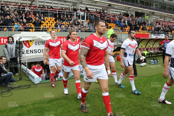 201012 France RL v Wales RLWales Jordan James takes to the field in France