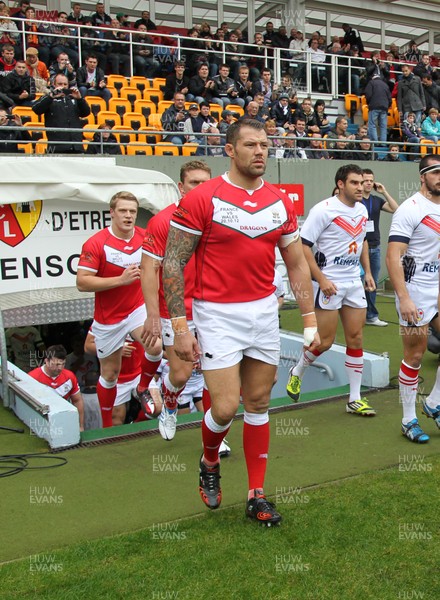 201012 France RL v Wales RLWales Jordan James takes to the field in France