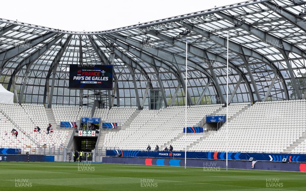 230423 - France v Wales, TicTok Women’s 6 Nations - A general view of the Stade des Alpes ahead of the start of the match