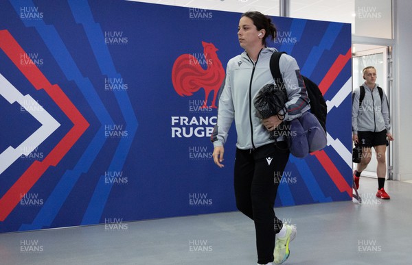 230423 - France v Wales, TicTok Women’s 6 Nations - Sioned Harries of Wales arrives at the stadium