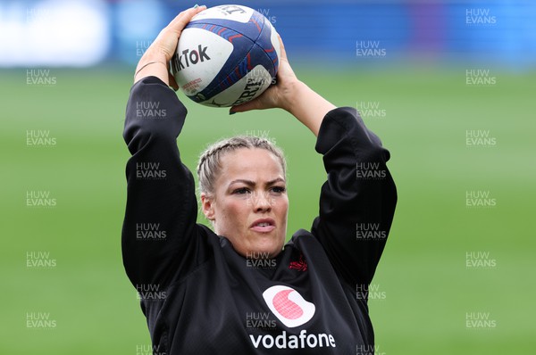 230423 - France v Wales, TicTok Women’s 6 Nations - Kelsey Jones of Wales during warm up