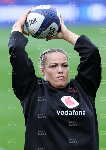 230423 - France v Wales, TicTok Women’s 6 Nations - Kelsey Jones of Wales during warm up