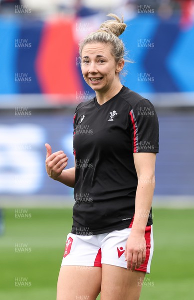 230423 - France v Wales, TicTok Women’s 6 Nations - Elinor Snowsill of Wales during warm up