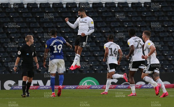 100720 - Fulham v Cardiff City - SkyBet Championship - Aleksandar Mitrovic of Fulham celebrates scoring a goal