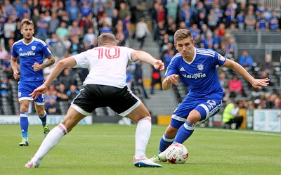 200816 - Fulham vs Cardiff City - SkyBet Championship -Declan John of Cardiff City on the attack