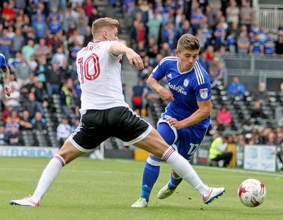 200816 - Fulham vs Cardiff City - SkyBet Championship -Declan John of Cardiff City on the attack