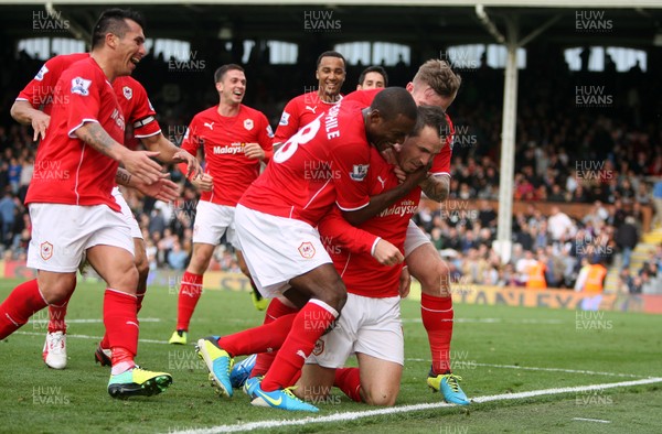 280913 - Fulham vs Cardiff City - Barclays Premier League - Jordan Mutch goal celebration(c) Huw Evans Agency