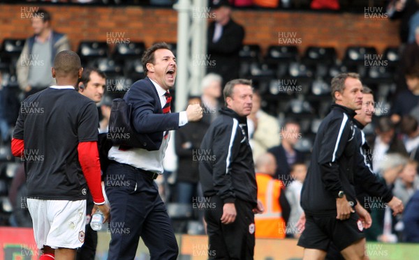 280913 - Fulham vs Cardiff City - Barclays Premier League - Malky Mackay at the final whistle(c) Huw Evans Agency