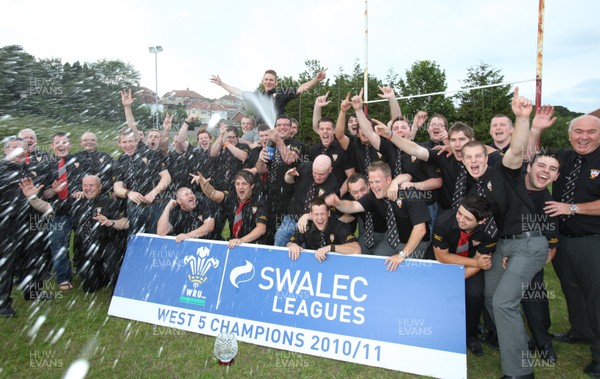 04.06.11 -SWALEC League Presentations -  Furnace RFC celebrate after winnig the SWALEC League 5 West title 