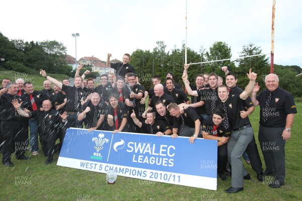 04.06.11 -SWALEC League Presentations -  Furnace RFC celebrate after winnig the SWALEC League 5 West title 