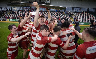 020526 - Furnace United v St Clears, U18s Boys Club Plate Final - Furnace United celebrate winning the U18s Boys Club Plate Final